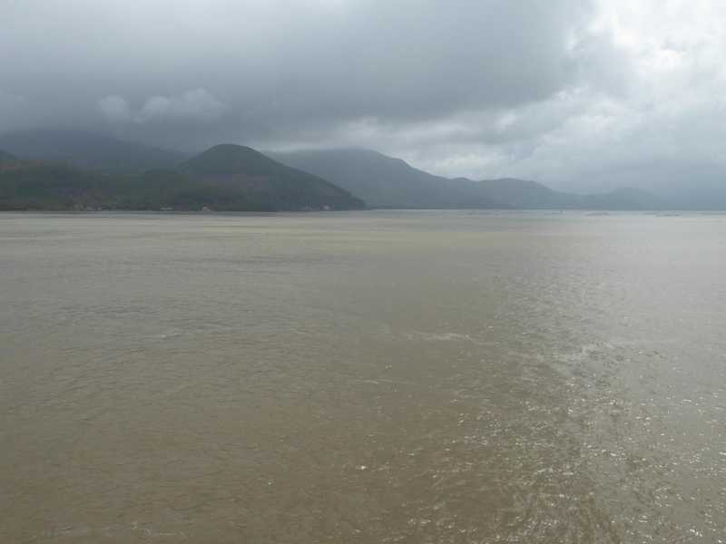 Crossing back onto the mainland.