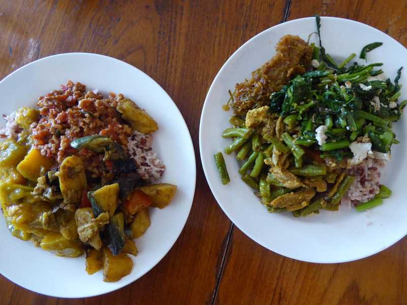 Delicious vegan lunch, 90 baht for two!